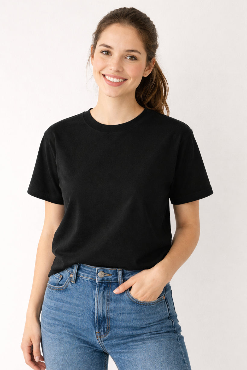 Women Regular fit Plain Tshirt