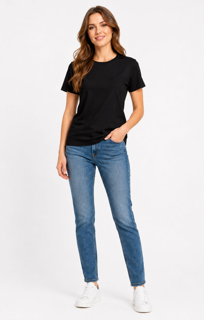Women Regular fit Plain Tshirt