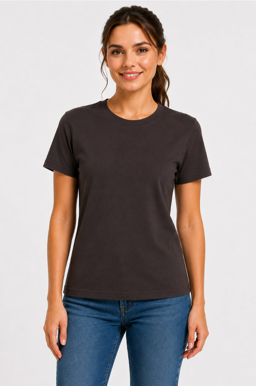 Women Regular fit Plain Tshirt