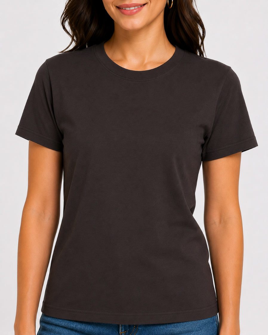 Women Regular fit Plain Tshirt