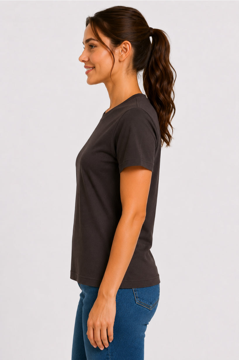 Women Regular fit Plain Tshirt