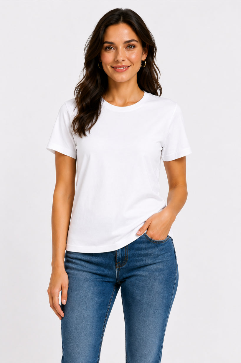 Women Regular fit Plain Tshirt
