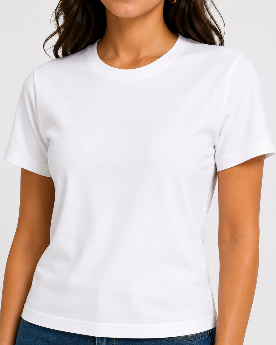 Women Regular fit Plain Tshirt