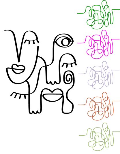 Women's Abstract Face Art T-shirt Light Pink by ZealforTee