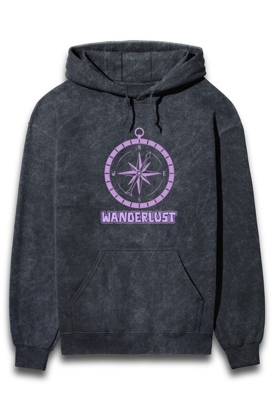 Men's Wanderlust Acid Wash Hoodie Sweatshirt S by ZealforTee