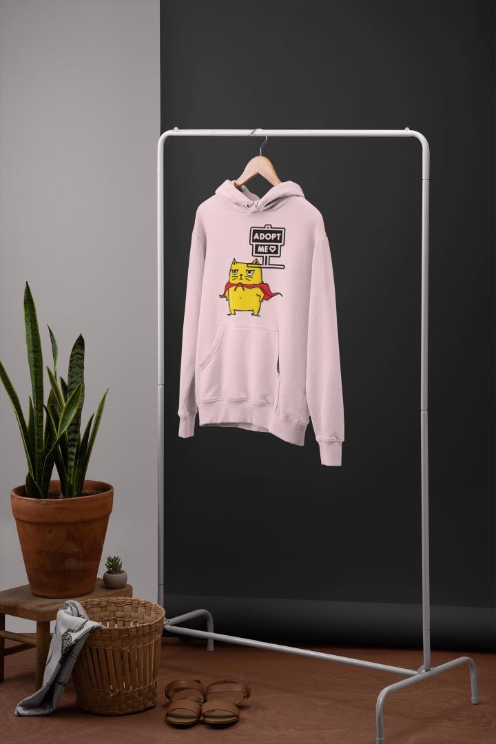 Men's Cat Adopt Me Hoodie Sweatshirt Royal Blue by ZealforTee