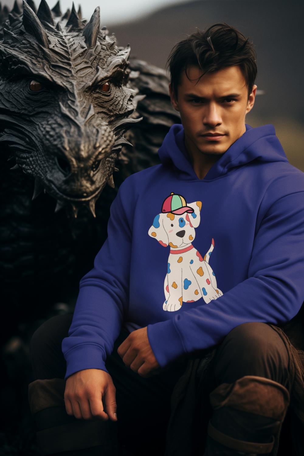 Men's Pups Along Cap Hoodie Sweatshirt Maroon by ZealforTee