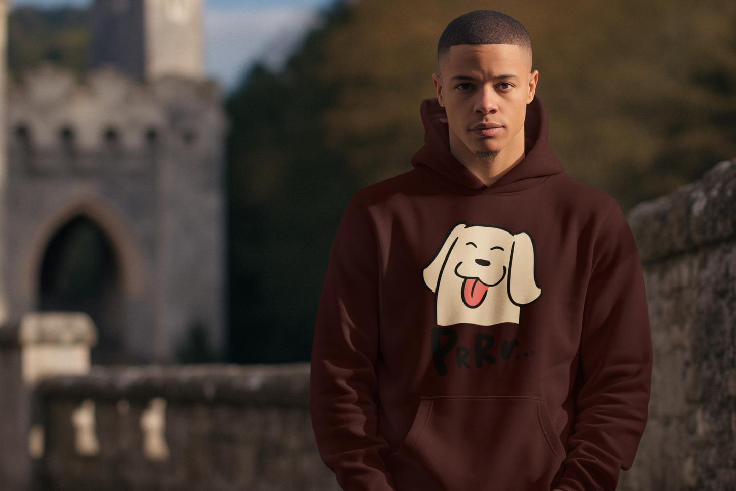 Men's Purr Hoodie Sweatshirt Light Baby Pink by ZealforTee