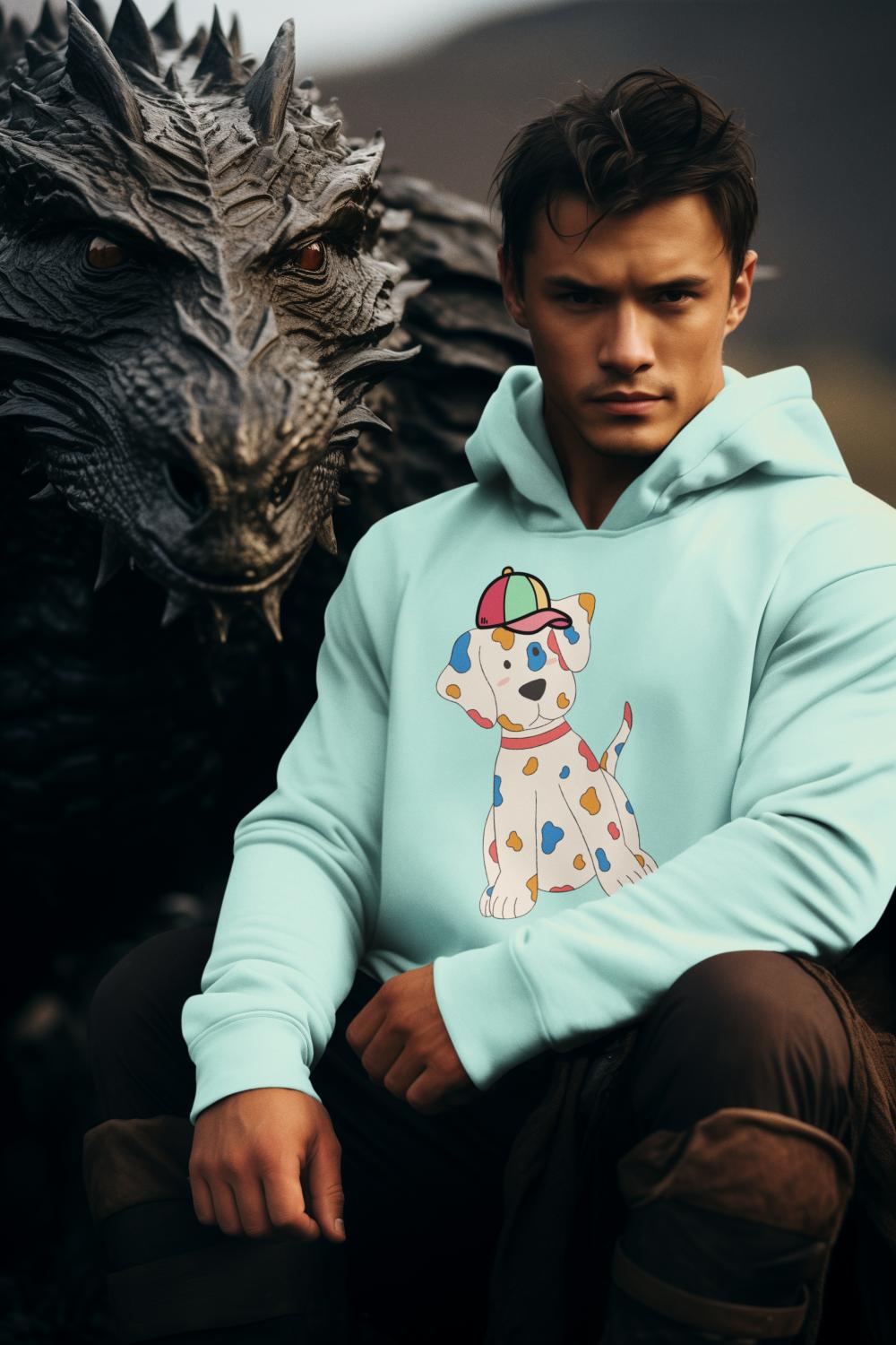 Men's Pups Along Cap Hoodie Sweatshirt Royal Blue by ZealforTee