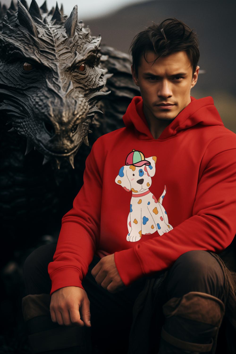 Men's Pups Along Cap Hoodie Sweatshirt Black by ZealforTee