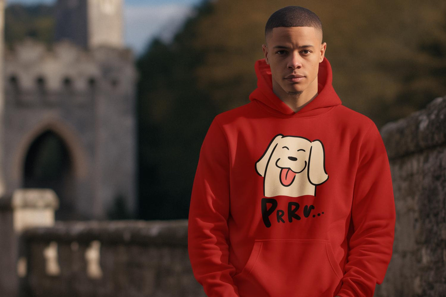 Men's Purr Hoodie Sweatshirt Maroon by ZealforTee