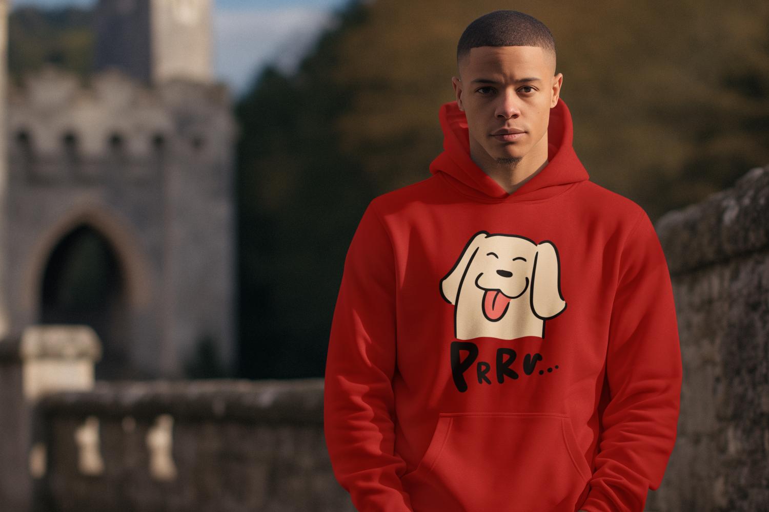Men's Purr Hoodie Sweatshirt Maroon by ZealforTee