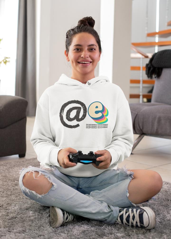 Women's Ate Gen-Z Hoodie Sweatshirt White by ZealforTee