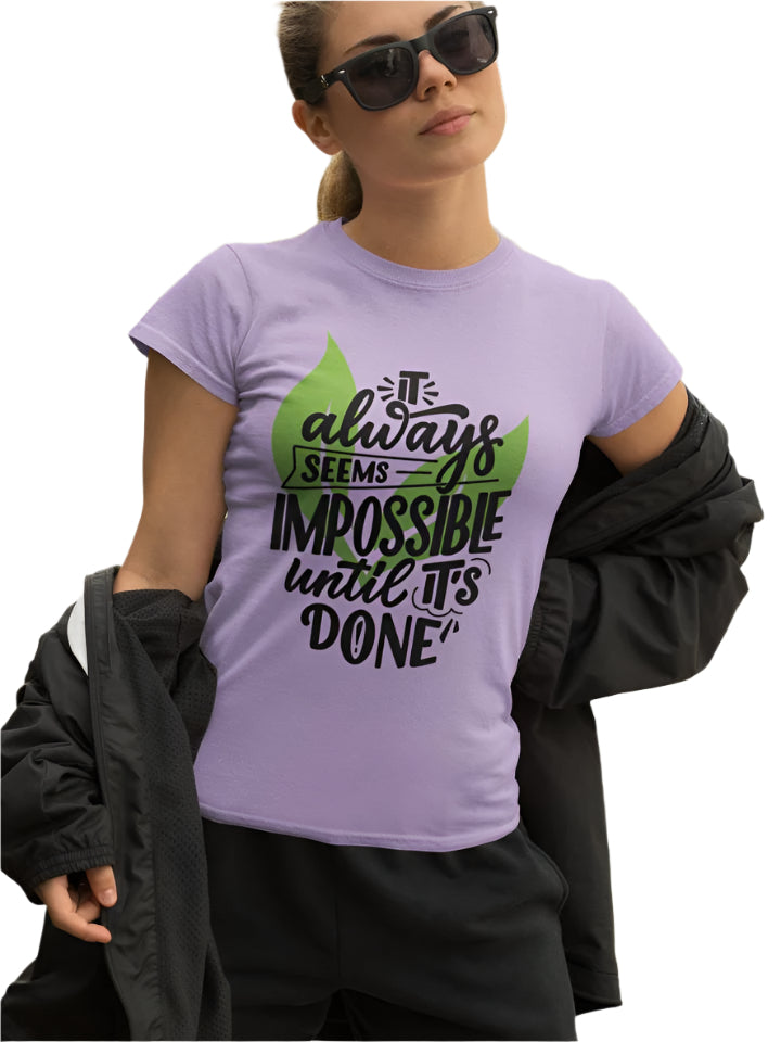 Women's Impossible T-shirt Iris Lavender by ZealforTee