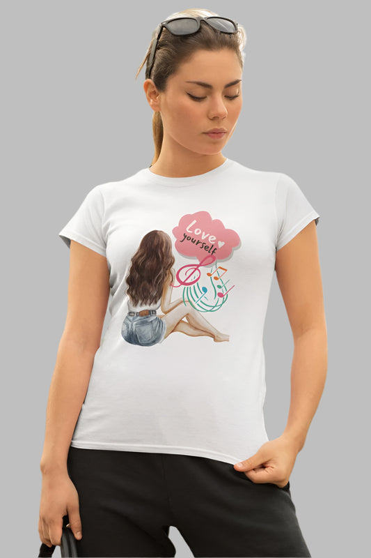 Women's Love Yourself T-Shirt Liril Green by ZealforTee