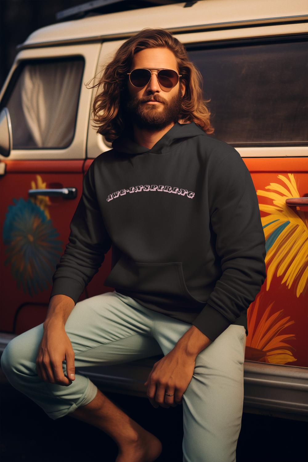 Men's Awe-Inspiring Hoodie Sweatshirt White by ZealforTee