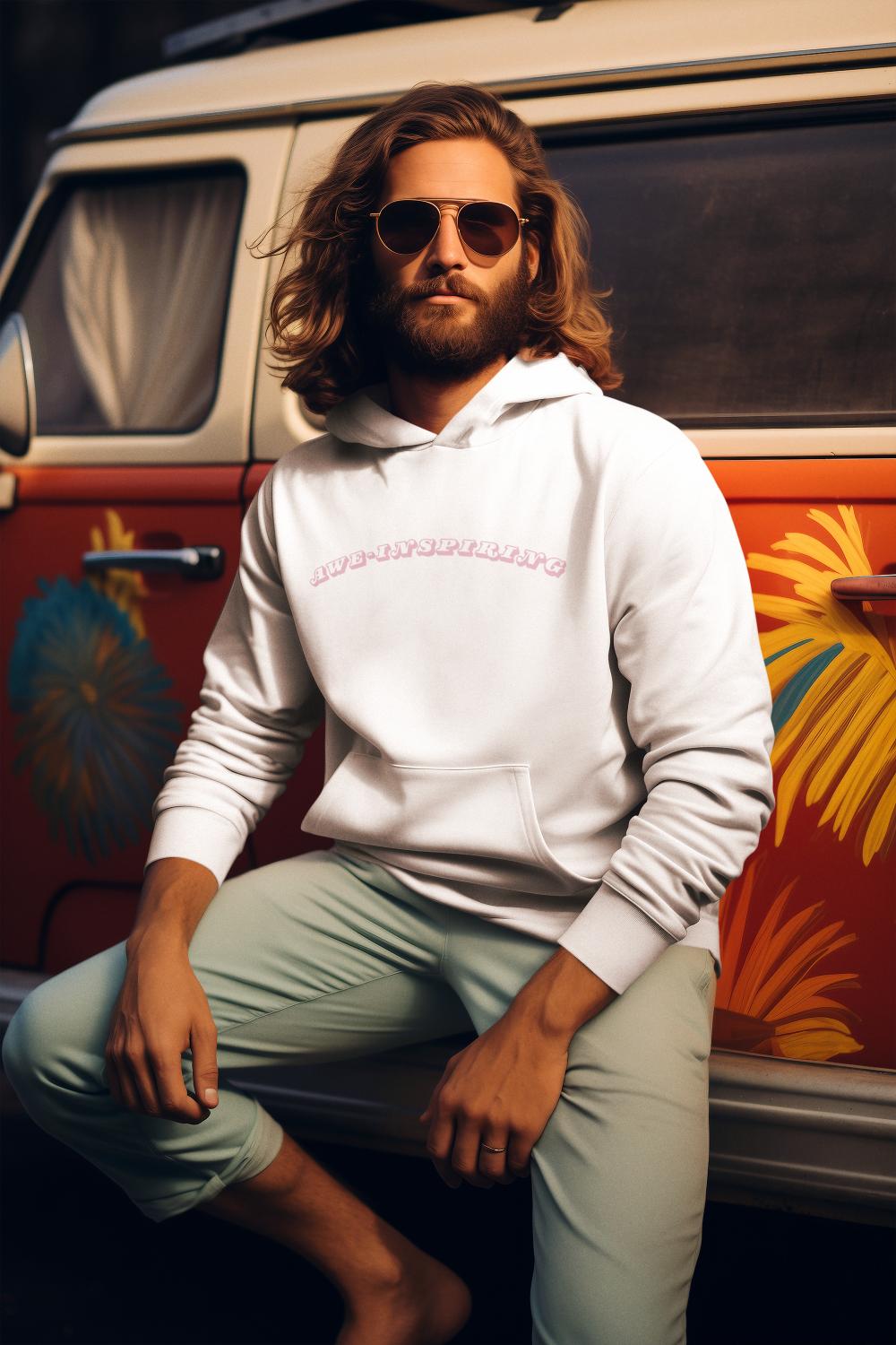 Men's Awe-Inspiring Hoodie Sweatshirt White by ZealforTee