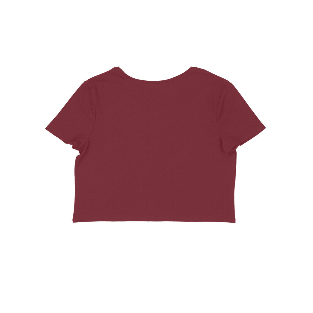 Women's Round Neck Giraffe Crop Top Butter Yellow by ZealforTee