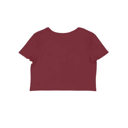 Women's Round Neck Giraffe Crop Top Butter Yellow by ZealforTee