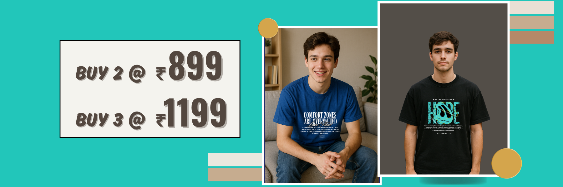 Men T-shirts Banner with offers by ZealforTee