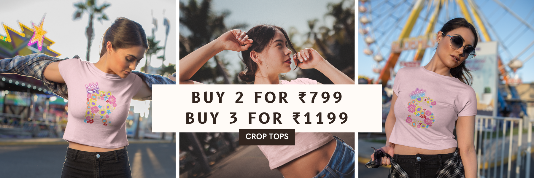 Crop Tops for Women Banner with offers by ZealforTee