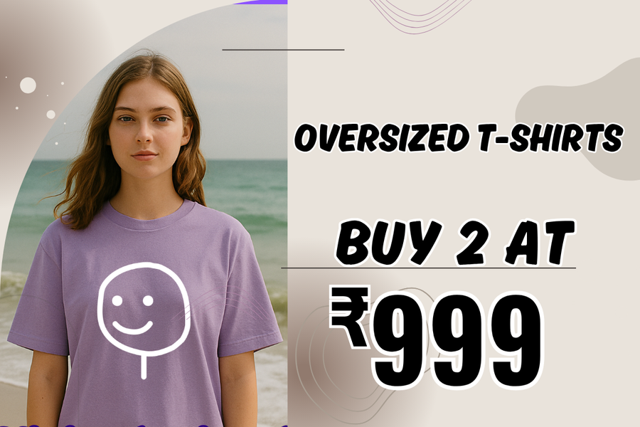 Women Oversized T-shirts Banner with offers by ZealforTee