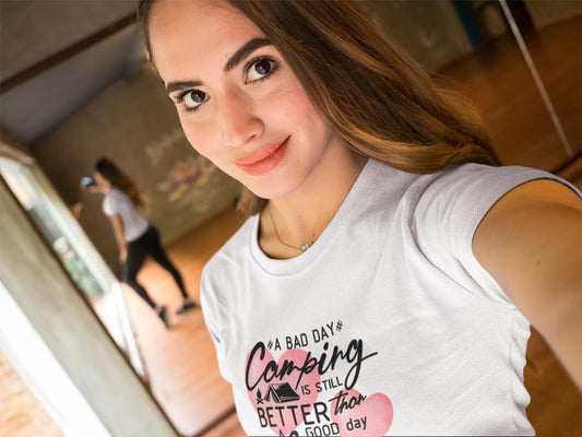 Women's Camping Is Better Than Good Working Days T-shirt White by ZealforTee