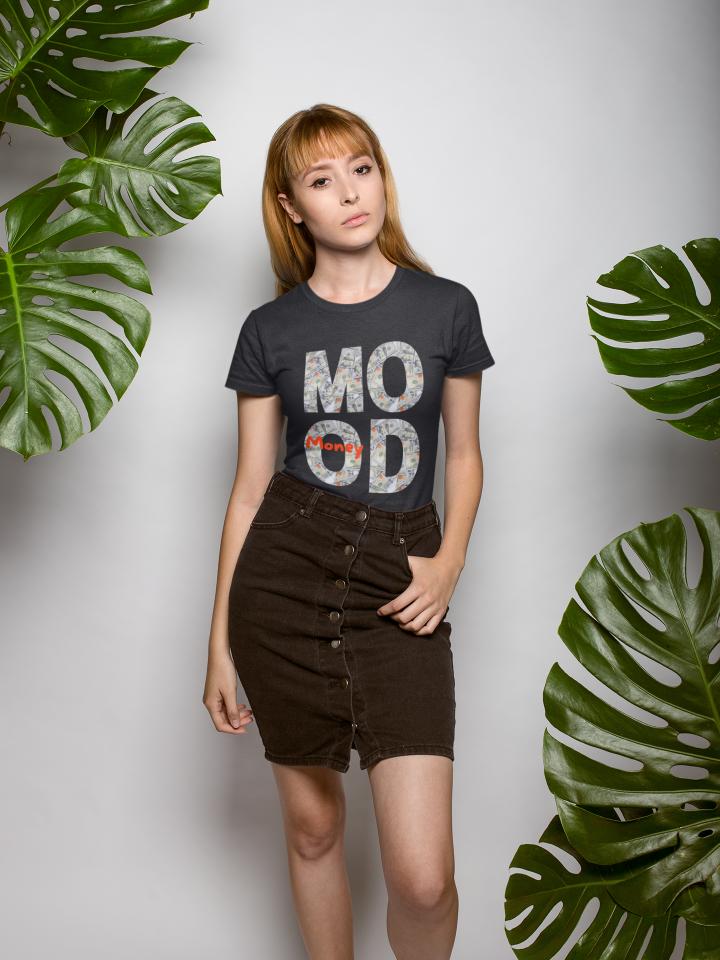 Women's Mood Money T-shirt Black by ZealforTee