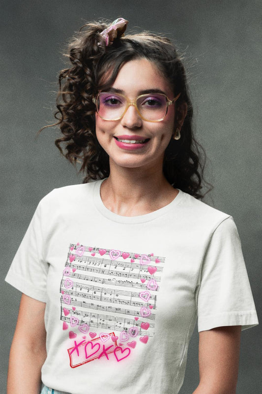 Women's Music Xoxo T-shirt White by ZealforTee