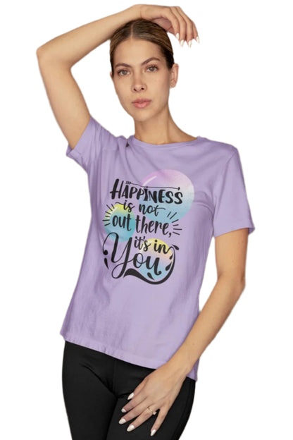 Women's Happiness in You T-shirt Iris Lavender by ZealforTee