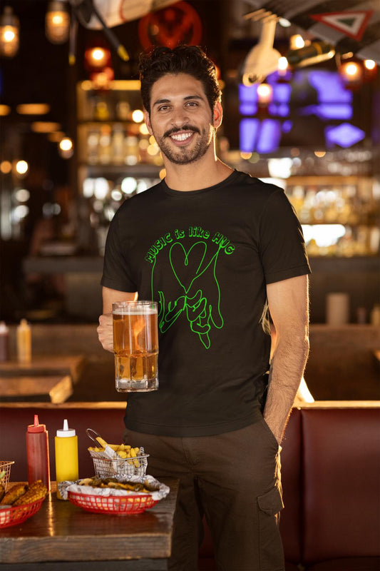 Men's Music is like Hug T-shirt New Yellow by ZealforTee