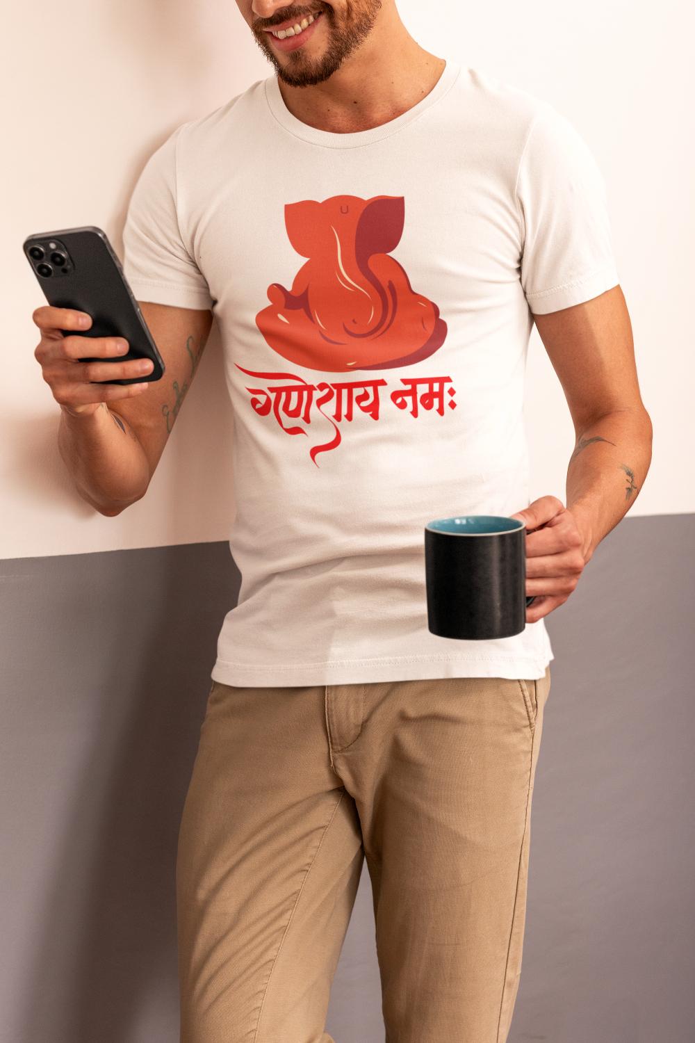 Men's Ganesh Chaturthi T-shirt Black by ZealforTee