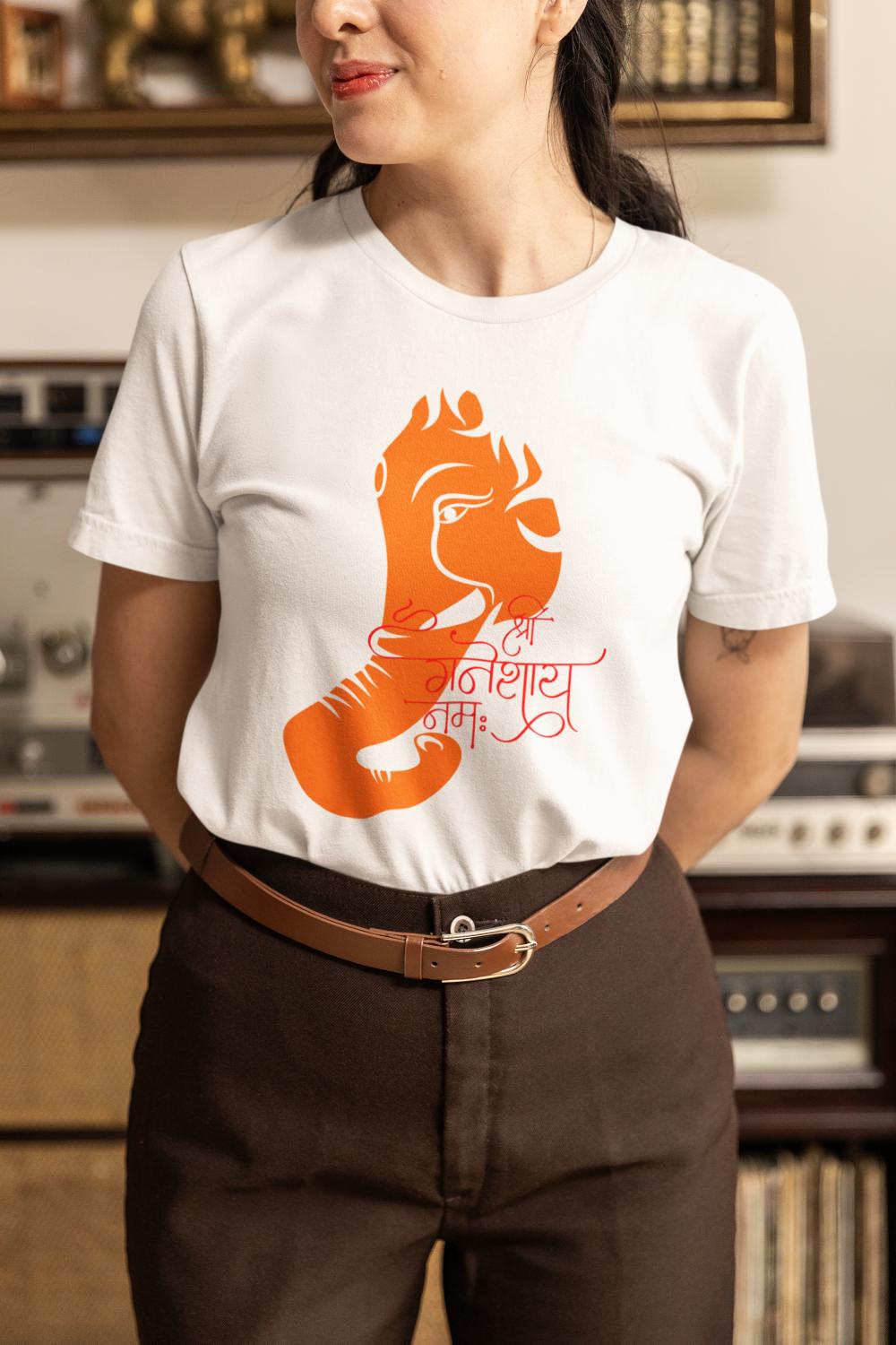 Women's Ganesh Chaturthi T-shirt Black by ZealforTee
