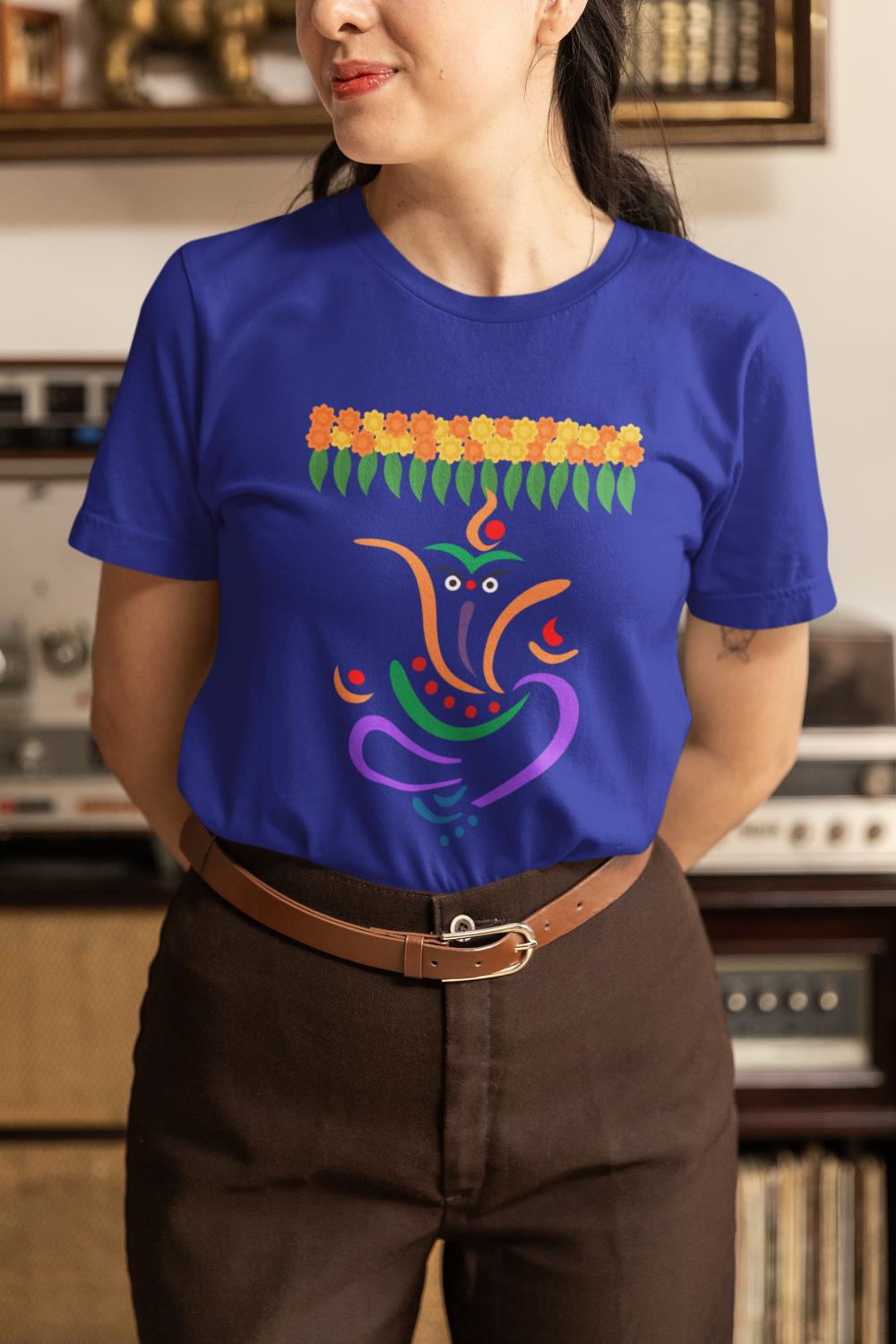 Women's Ganesh Chaturthi T-shirt Light Pink by ZealforTee