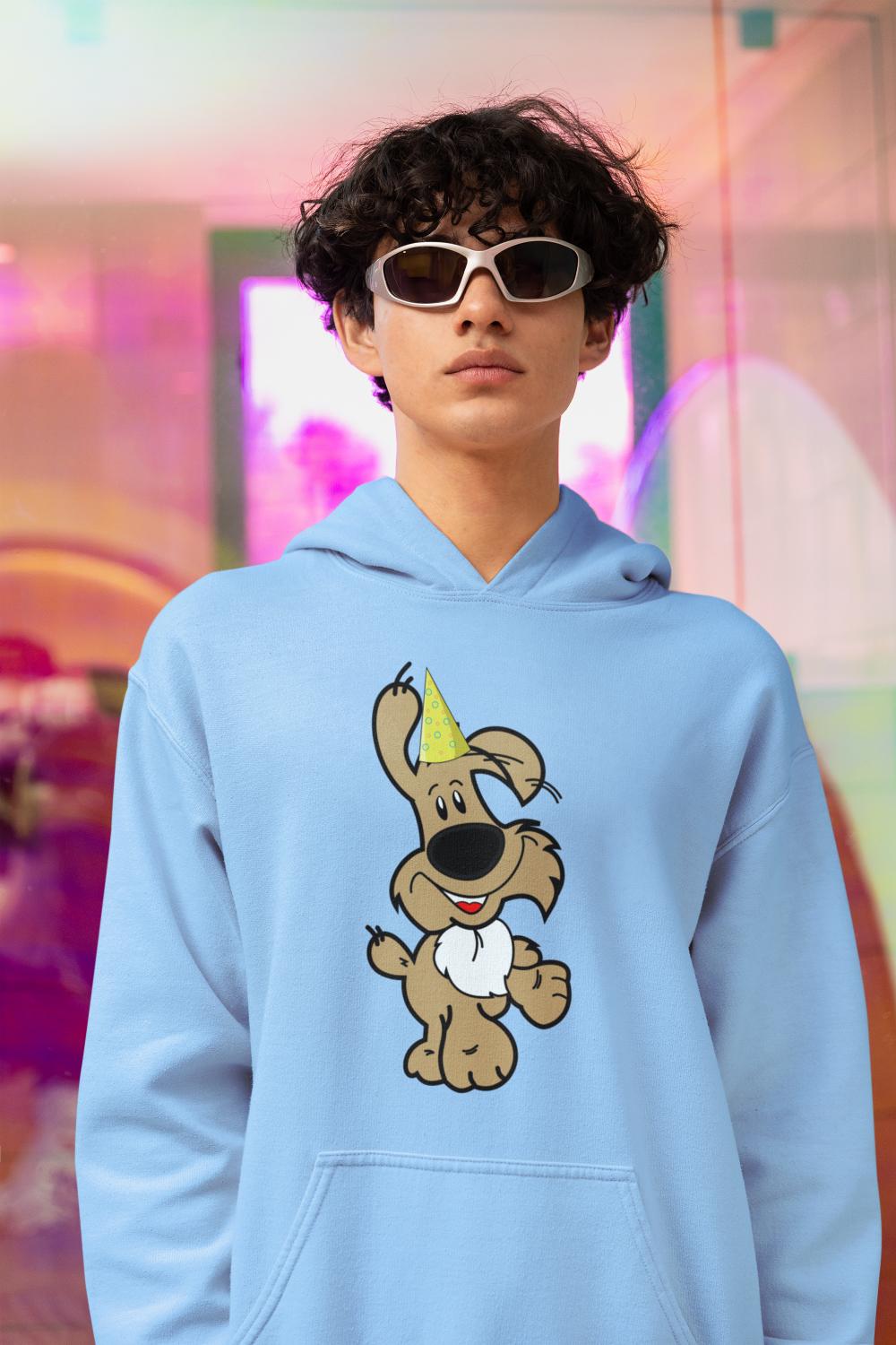 Men's Birthday Pups Hoodie Sweatshirt Baby Blue by ZealforTee