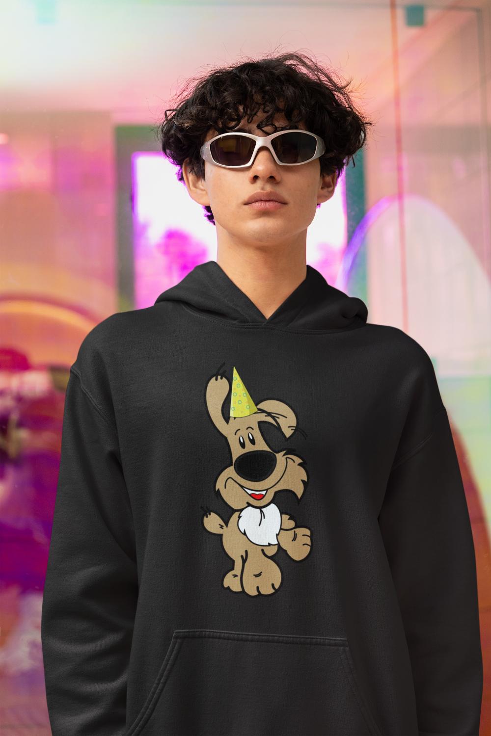 Men's Birthday Pups Hoodie Sweatshirt Black by ZealforTee