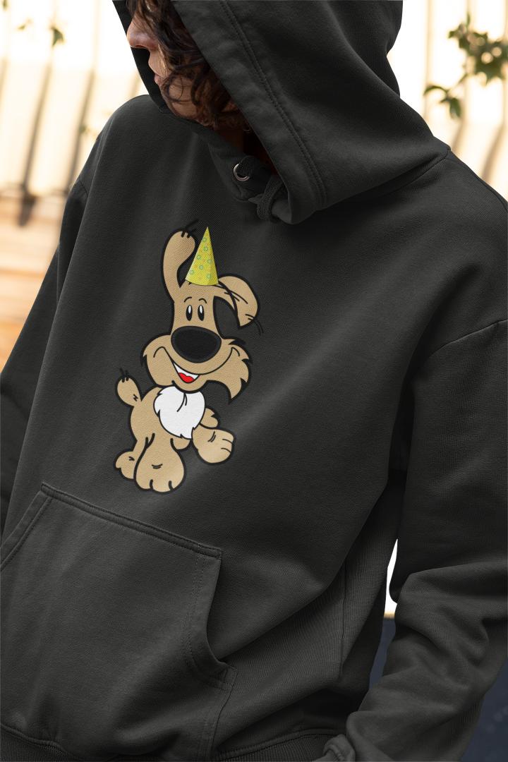 Men's Birthday Pups Hoodie Sweatshirt Black by ZealforTee