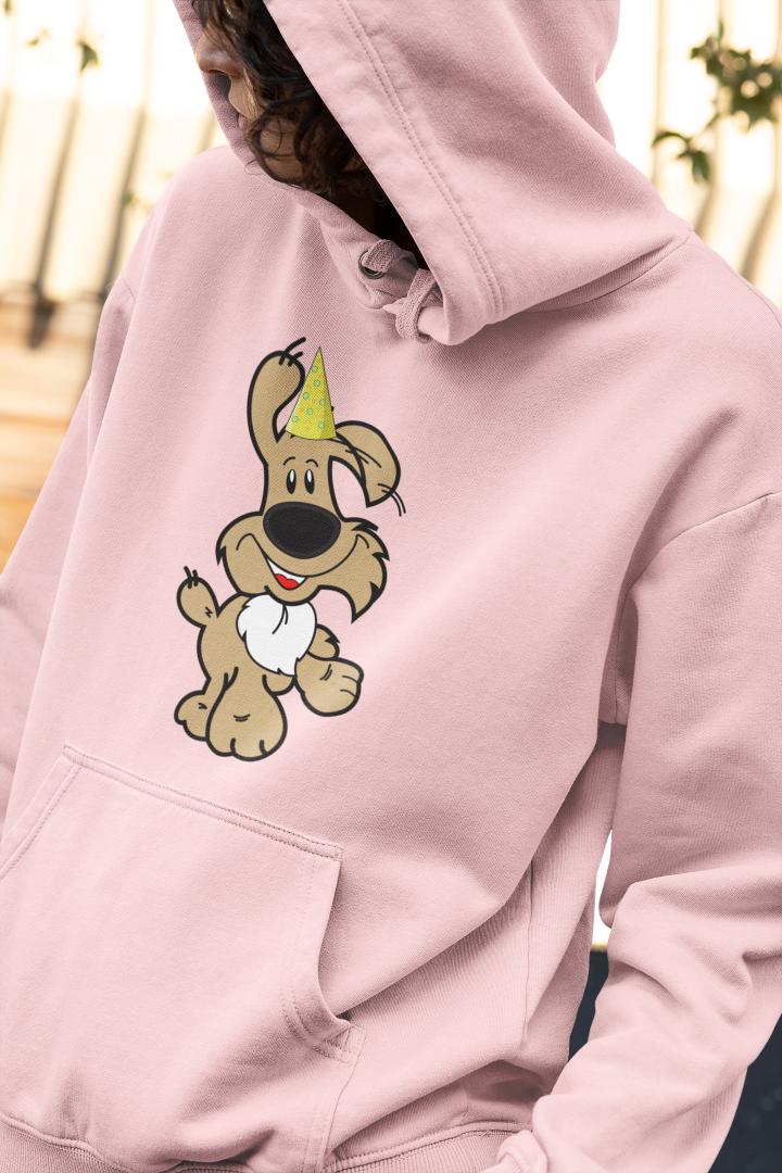 Men's Birthday Pups Hoodie Sweatshirt Light Baby Pink by ZealforTee
