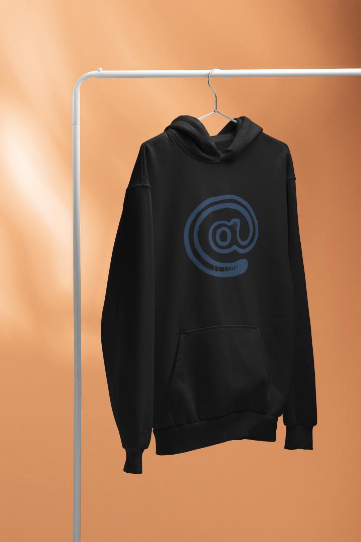 Men's @ Oversized Hooded Sweatshirt Black by ZealforTee