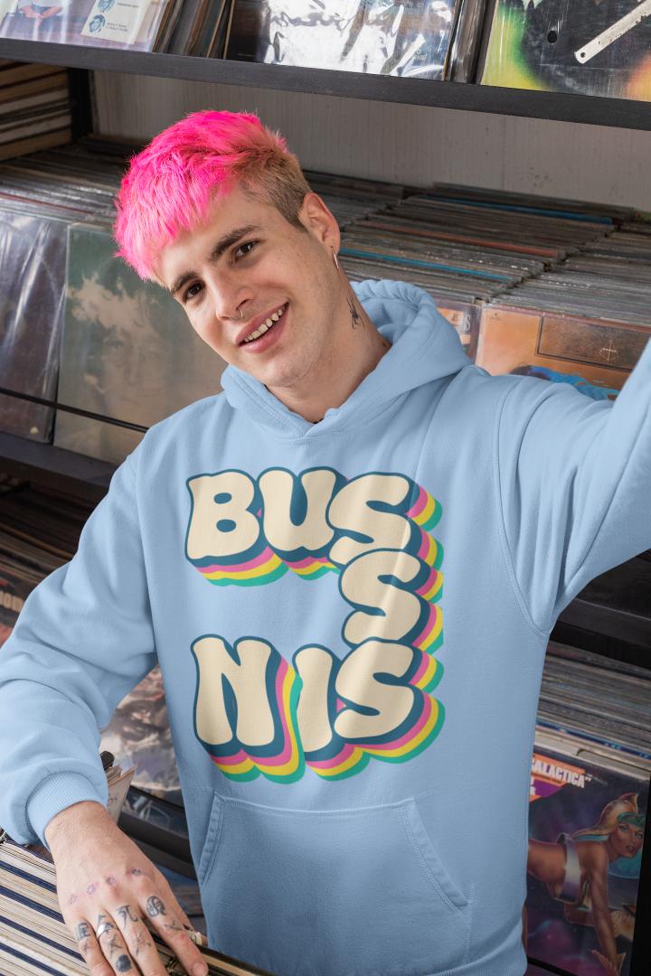 Men's Bussing Gen-Z Hoodie Sweatshirt Baby Blue by ZealforTee