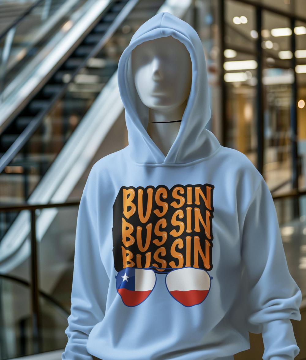 Men's Gen-Z Bussin Hoodie Sweatshirt Baby Blue by ZealforTee