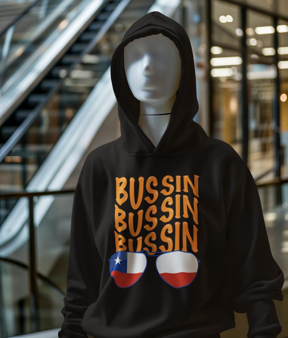 Men's Gen-Z Bussin Hoodie Sweatshirt Baby Blue by ZealforTee