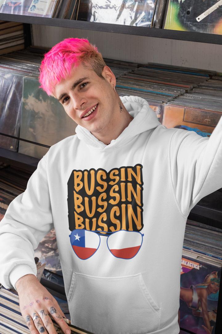 Men's Gen-Z Bussin Hoodie Sweatshirt Baby Blue by ZealforTee