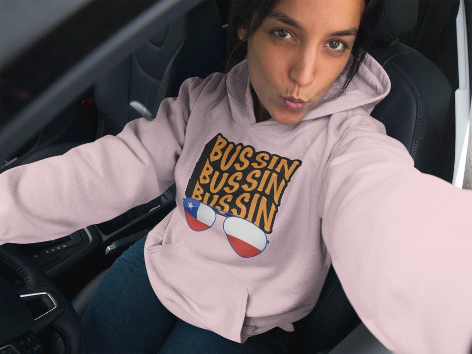 Women's  Gen-Z  Bussin Hoodie Sweatshirt Black by ZealforTee