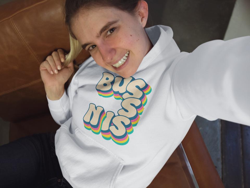 Women's Bussin Gen-Z Hoodie Sweatshirt Baby Blue by ZealforTee