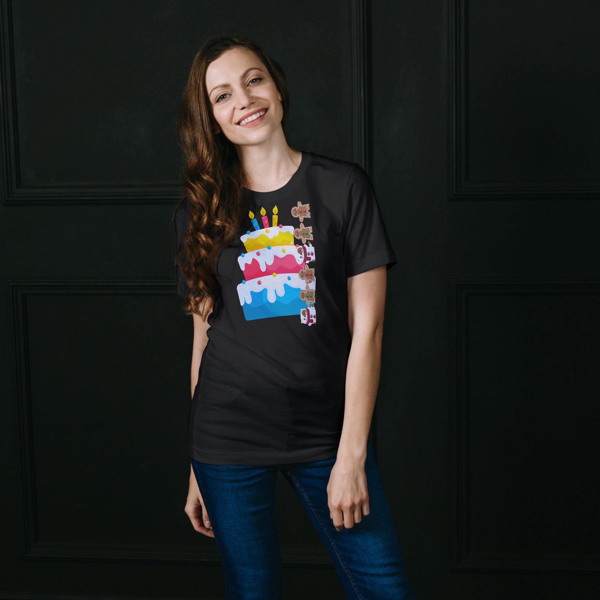 Women's Round Neck Cake T-shirt Melange Grey by ZealforTee