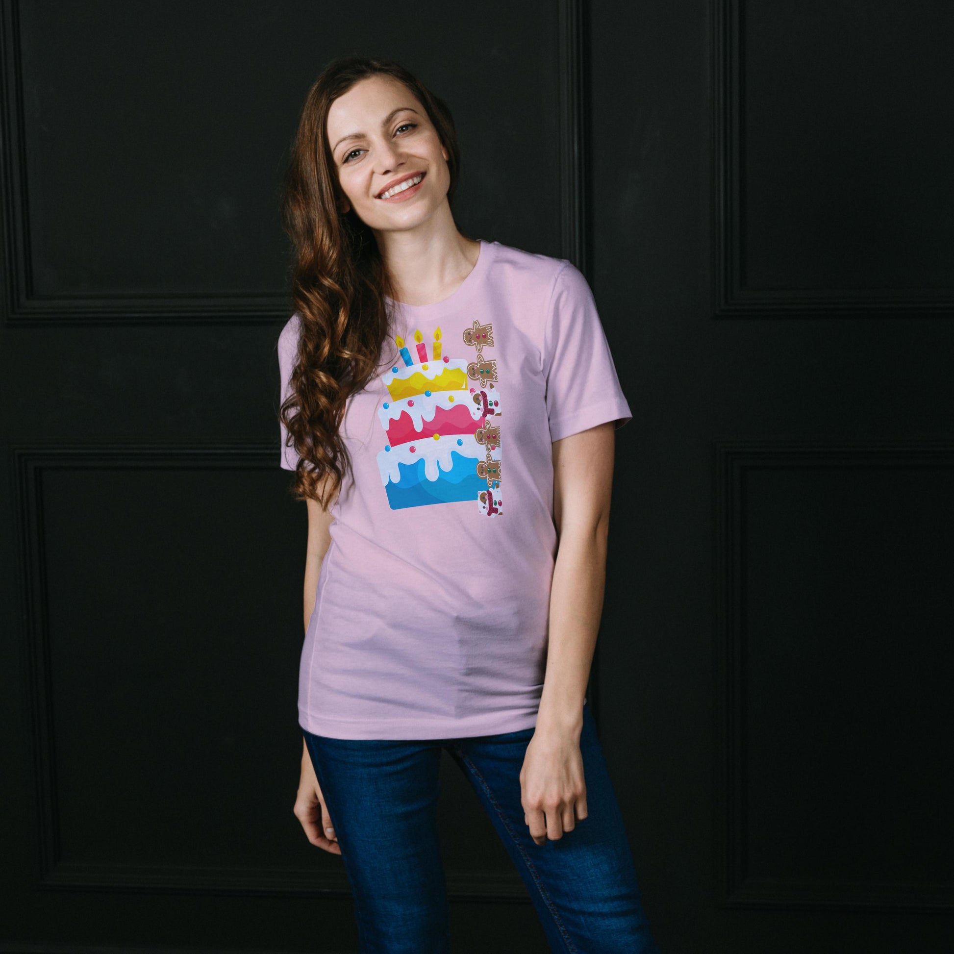 Women's Round Neck Cake T-shirt Royal Blue by ZealforTee