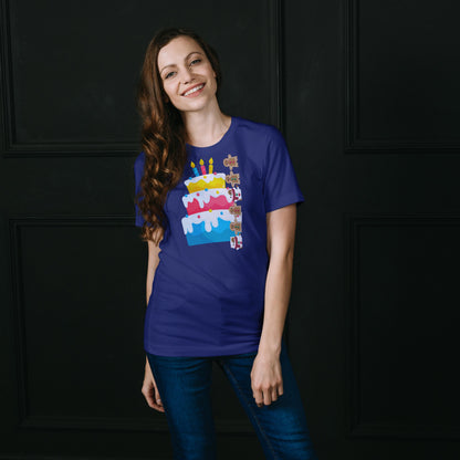 Women's Round Neck Cake T-shirt Royal Blue by ZealforTee