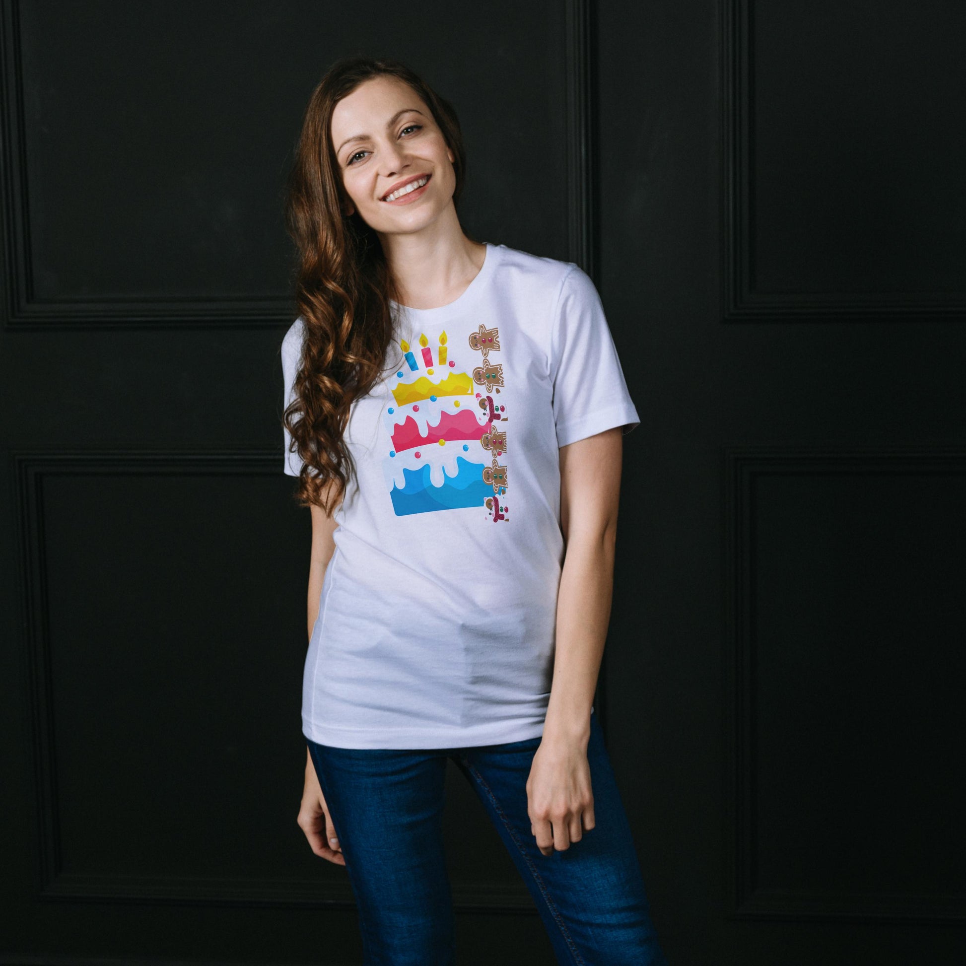 Women's Round Neck Cake T-shirt Melange Grey by ZealforTee