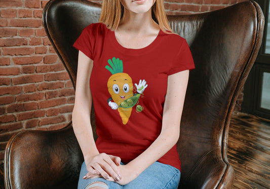 Women's Carrot T-shirt Red by ZealforTee